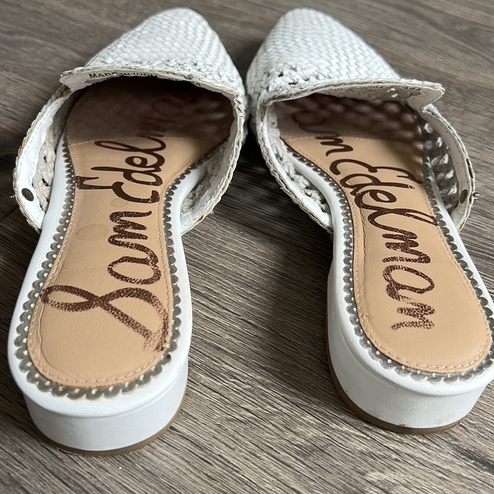 Sam Edelman Clara Woven Mikes Flats White 7.5 - Picture 3 of 8